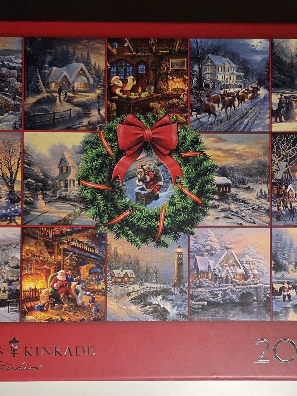 Thomas Kinkade Holiday Puzzle – Red & Green Wreath Scene